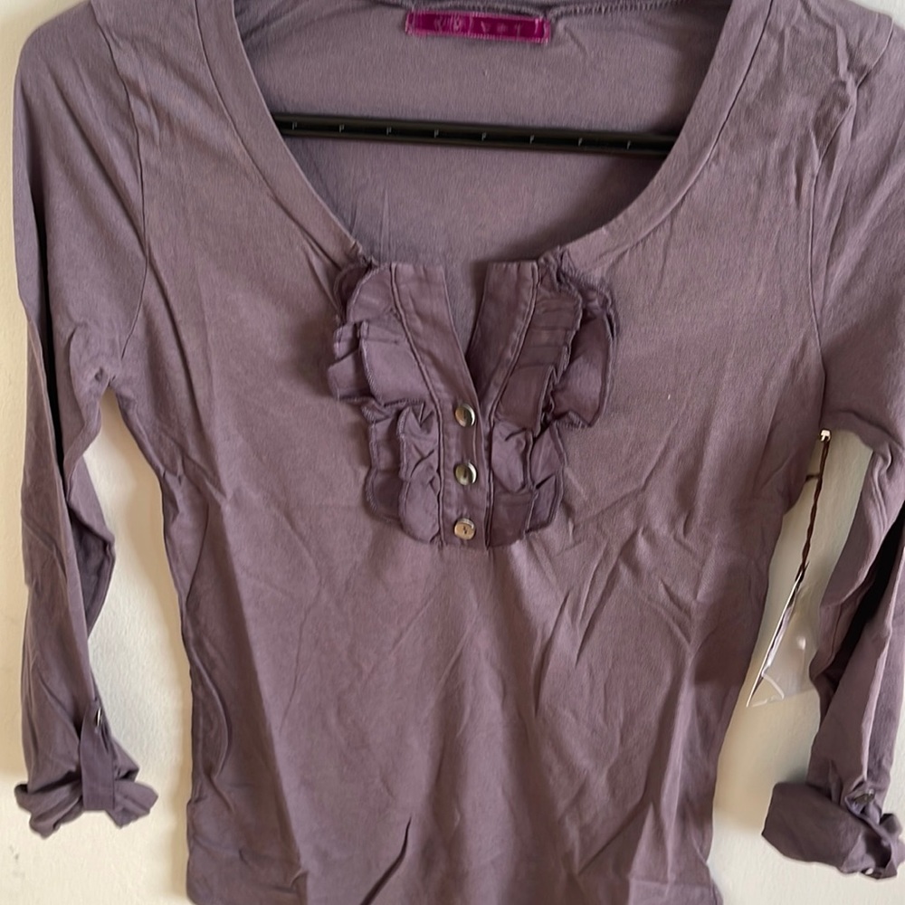 Velvet by Graham & Spencer top 100% cotton color storm ( faded purple/ grey )